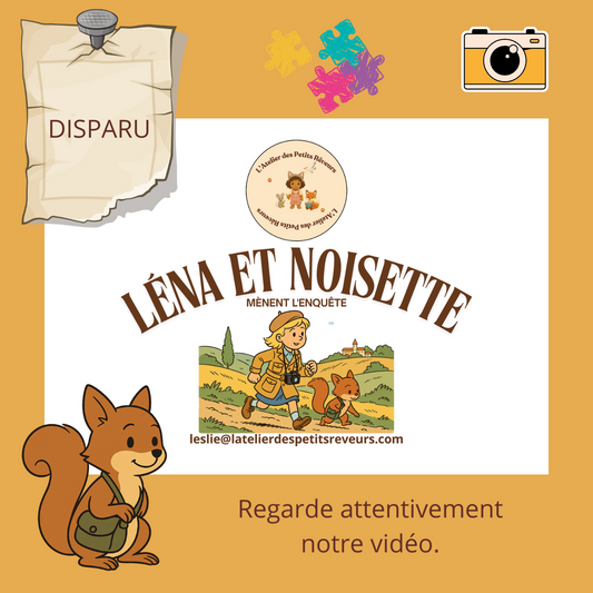 Léna et Noisette mènent l'enquête.  Le jeu-livret interactif dès 3 ans.✨️🎁